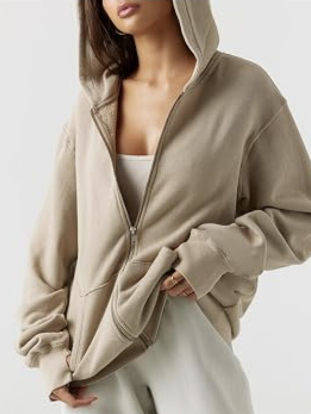 Joah Brown Empire Zip Hoodie In Desert French Terry | O/S = S/M - Picture 2 of 15